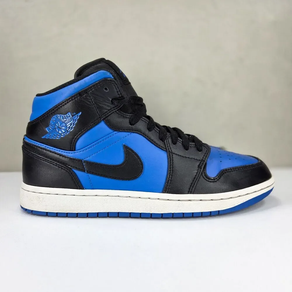 Air Jordan 1 Mid Black Royal Blue DQ8426-042 Men's Sneakers Sz 8